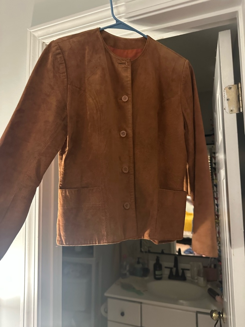 Preswick & Moore Women's Suede Jacket - Warm Tan Brown